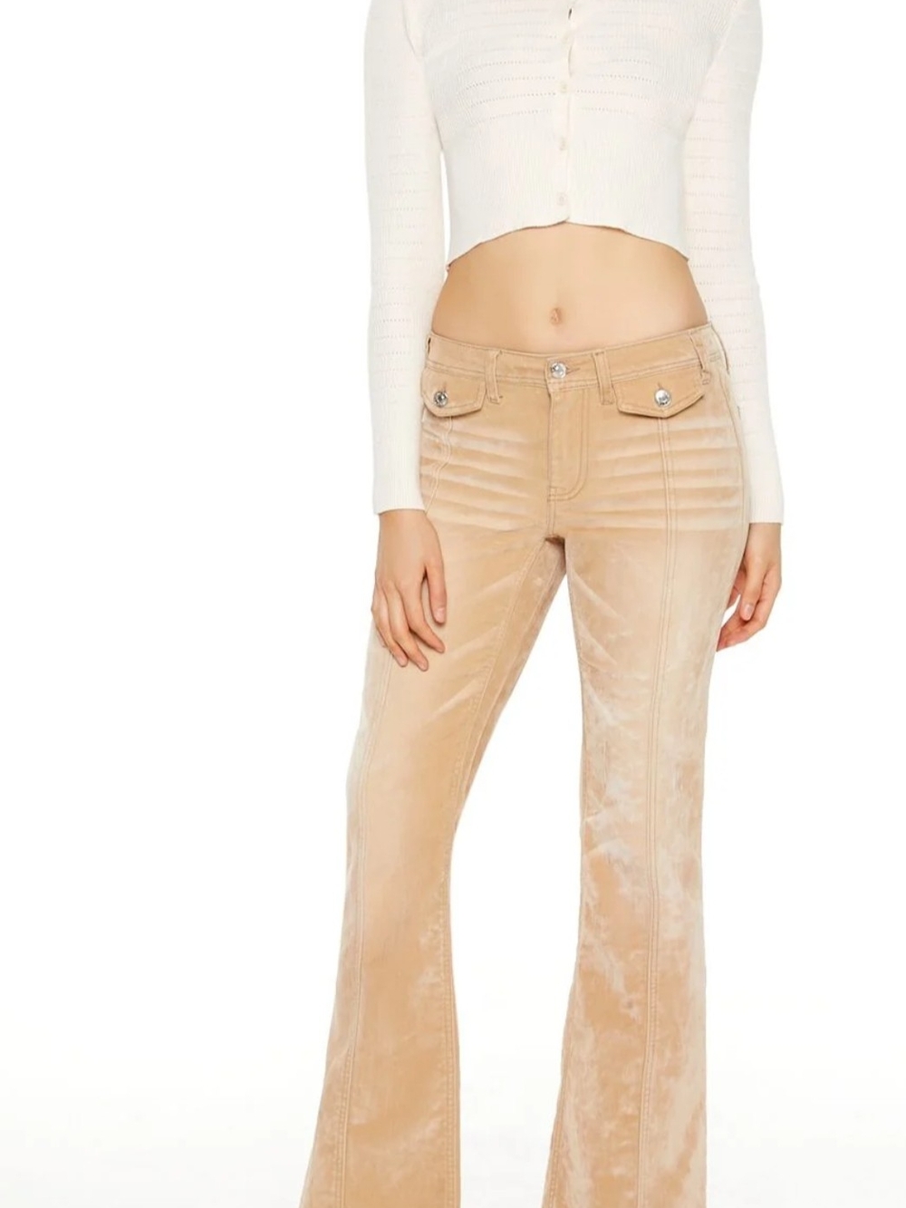 Forever 21 Beige Corduroy Flared Jeans